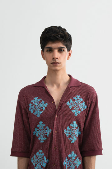 Qaif Cord Embroidered Polo Shirt (Men)